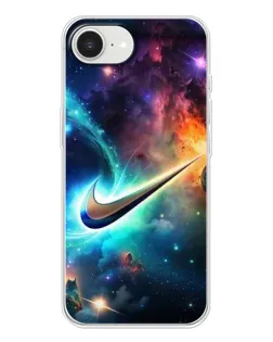 Чехол для iPhone 16e с картинкой «Космический Nike Swoosh»