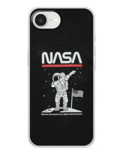 Чохол для iPhone 16e з картинкою «NASA — крокуємо по Місяцю»