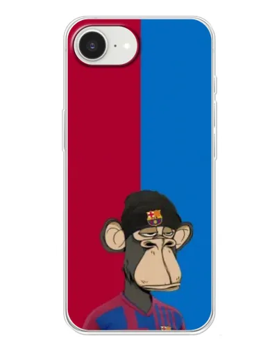 Чехол для iPhone 16e с картинкой «Bored Ape — фанат Барсы» Чехол для iPhone 16e с картинкой «Bored Ape — фанат Барсы»