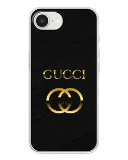 Чохол для iPhone 16e з картинкою «Золотий логотип Gucci»