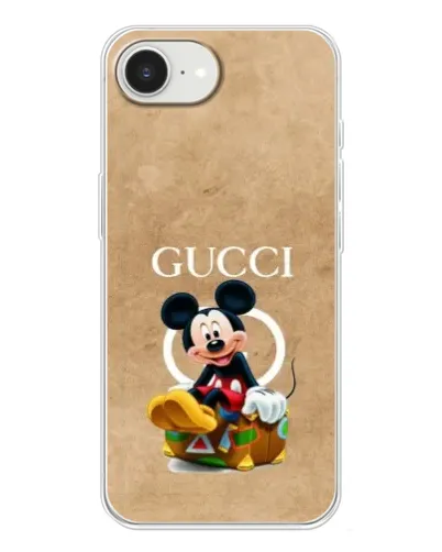 Чохол для iPhone 16e з картинкою «Міккі Маус Gucci — крафт»