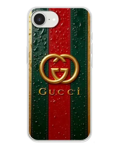Чохол для iPhone 16e з картинкою «Gucci — фірмова смуга та золото» Чохол для iPhone 16e з картинкою «Gucci — фірмова смуга та золото»