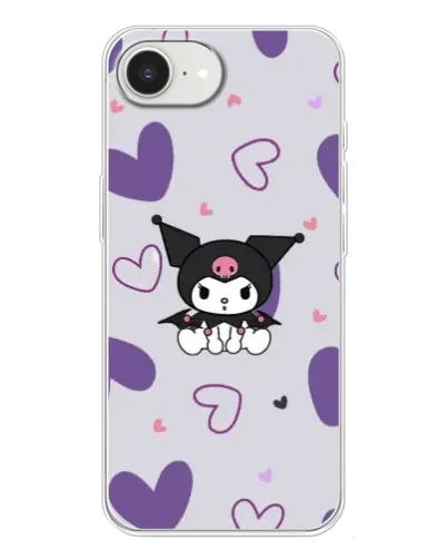 Чехол для iPhone 16e с картинкой «Kuromi и лавандовые сердца» Чехол для iPhone 16e с картинкой «Kuromi и лавандовые сердца»