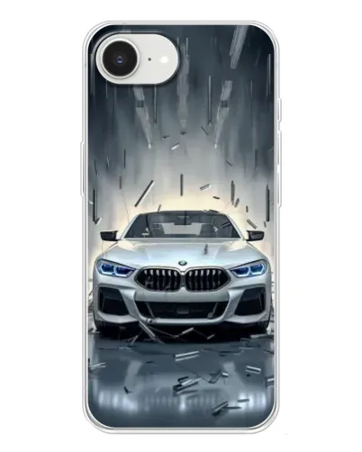 Чехол для iPhone 16e с картинкой «BMW в свете фар»