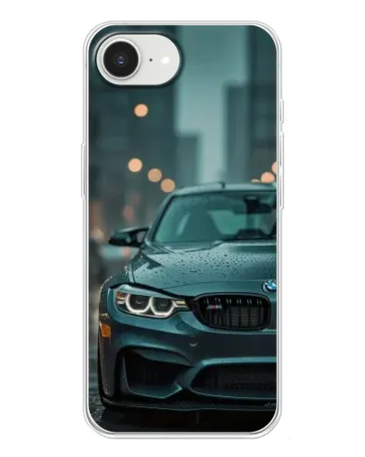 Чехол для iPhone 16e с картинкой «BMW в огнях города»