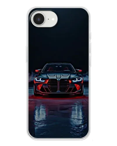 Чехол для iPhone 16e с картинкой «BMW на мокрой дороге»