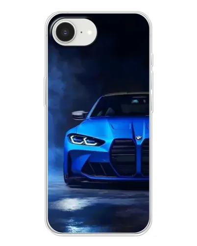 Чехол для iPhone 16e с картинкой «Голубая BMW M4»