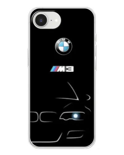 Чехол для iPhone 16e с картинкой «Минималистичный принт BMW M3»