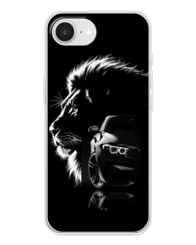 Чехол для iPhone 16e с картинкой «BMW и лев»