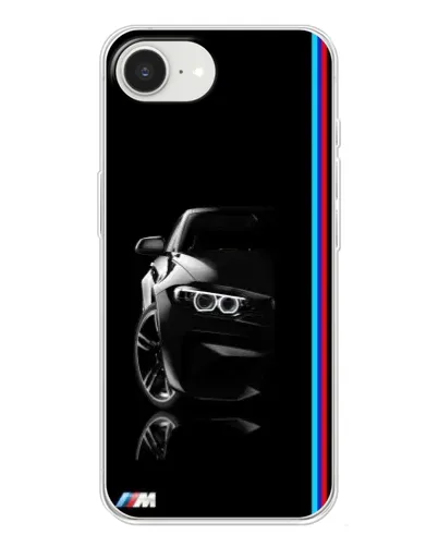 Чехол для iPhone 16e с картинкой «Силуэт BMW в темноте»