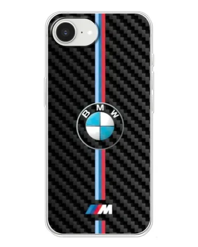 Чехол для iPhone 16e с картинкой «Эмблема BMW и карбон»