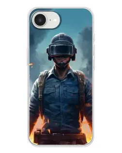 Чехол для iPhone 16e с картинкой «PUBG — реалистичный герой»