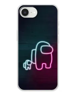 Чехол для iPhone 16e с картинкой «Among Us неон-арт»