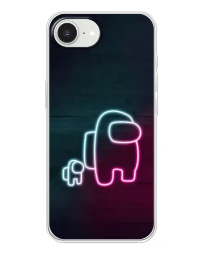 Чехол для iPhone 16e с картинкой «Among Us неон-арт» Чехол для iPhone 16e с картинкой «Among Us неон-арт»