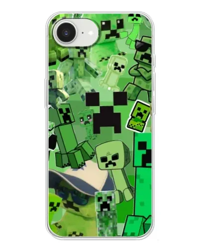 Чехол для iPhone 16e с картинкой «Криперы Minecraft»