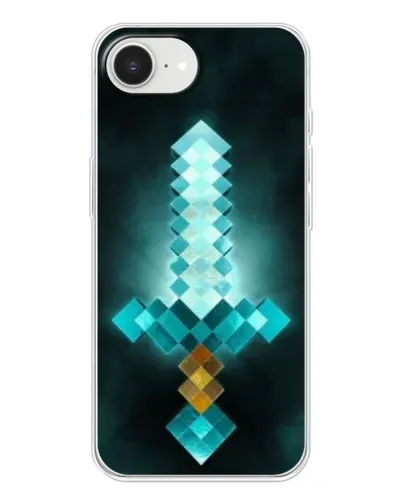 Чехол для iPhone 16e с картинкой «Алмазный меч неон»