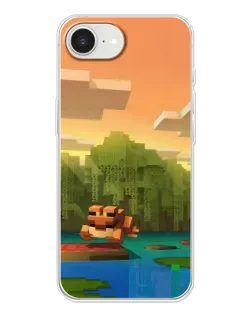 Чехол для iPhone 16e с картинкой «Майнкрафт закат солнца»