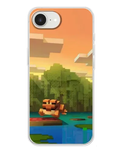 Чехол для iPhone 16e с картинкой «Майнкрафт закат солнца»