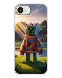 Чехол для iPhone 16e с картинкой «Крипер в свитере»