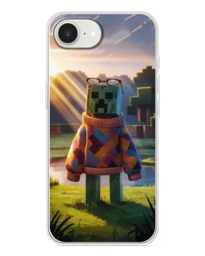 Чехол для iPhone 16e с картинкой «Крипер в свитере»