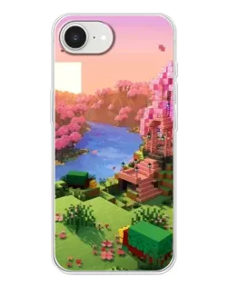 Чехол для iPhone 16e с картинкой «Розовое дерево Minecraft»