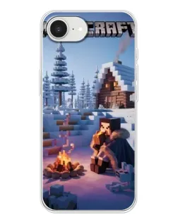 Чехол для iPhone 16e с картинкой «Зимний Minecraft»
