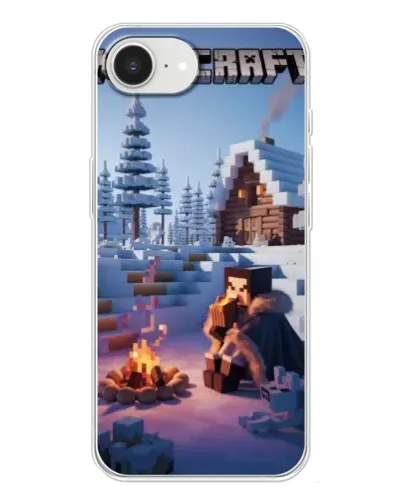 Чехол для iPhone 16e с картинкой «Зимний Minecraft»