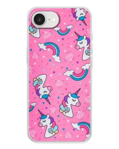 Чехол для iPhone 16e с картинкой «Unicorn паттерн розовый» Чехол для iPhone 16e с картинкой «Unicorn паттерн розовый»