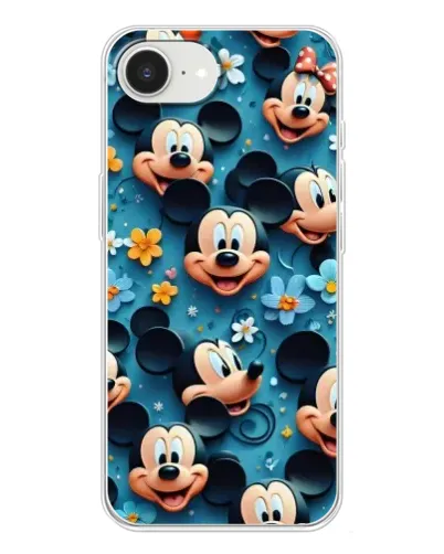 Чехол для iPhone 16e с картинкой «Паттерн Микки и Минни»