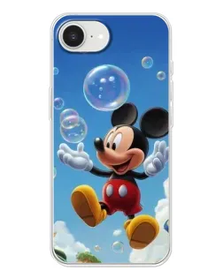 Чехол для iPhone 16e с картинкой «Mickey и мыльные пузыри»
