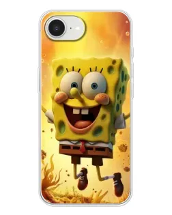 Чехол для iPhone 16e с картинкой «Губка Боб прыгает»