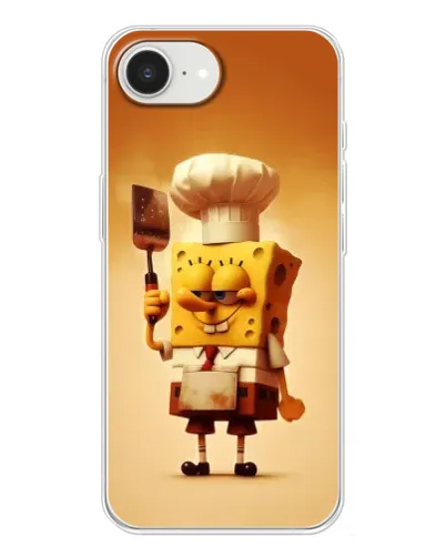 Чехол для iPhone 16e с картинкой «Губка Боб повар»