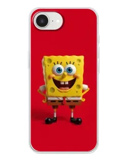 Чехол для iPhone 16e с картинкой «Спанч Боб на красном»