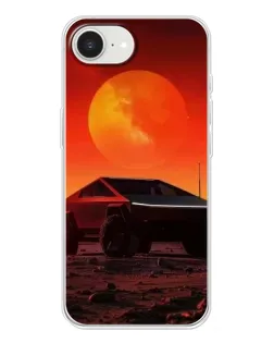 Чехол для iPhone 16e с картинкой «Cybertruck на Марсе»