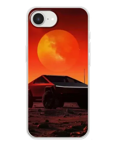 Чехол для iPhone 16e с картинкой «Cybertruck на Марсе»