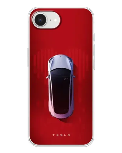 Чехол для iPhone 16e с картинкой «Tesla Top View»