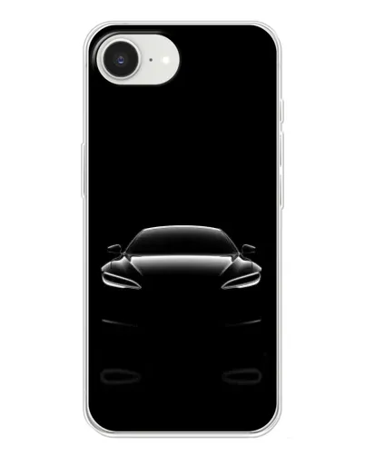 Чехол для iPhone 16e с картинкой «Силуэт Tesla Night»
