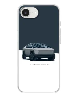Чехол для iPhone 16e с картинкой «Серебристый Cybertruck Tesla»