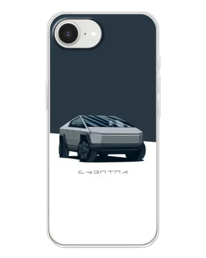 Чехол для iPhone 16e с картинкой «Серебристый Cybertruck Tesla»
