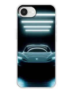 Чехол для iPhone 16e с картинкой «Tesla в неоне»