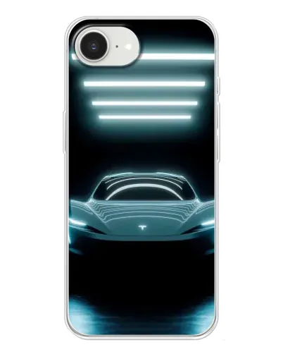 Чехол для iPhone 16e с картинкой «Tesla в неоне»