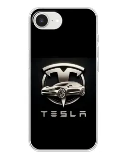 Чехол для iPhone 16e с картинкой «Tesla — серебристое авто»