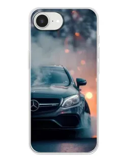 Чехол для iPhone 16e с картинкой «Mercedes — ночной город»