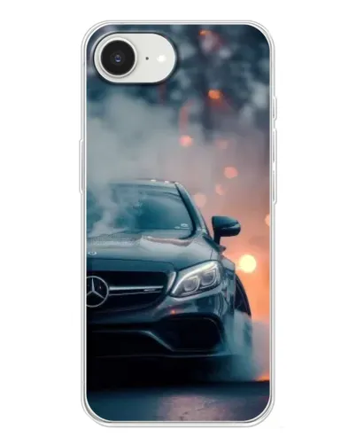 Чехол для iPhone 16e с картинкой «Mercedes — ночной город»