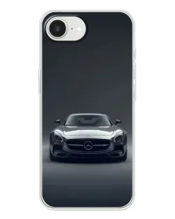 Чехол для iPhone 16e с картинкой «Mercedes на черном»