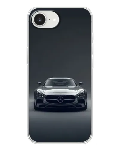 Чехол для iPhone 16e с картинкой «Mercedes на черном»
