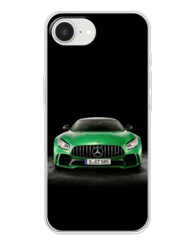 Чехол для iPhone 16e с картинкой «Mercedes — неоновый лого»
