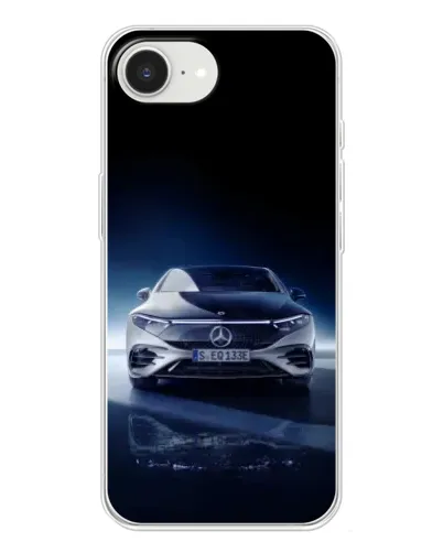Чехол для iPhone 16e с картинкой «Ночной Mercedes EQ»