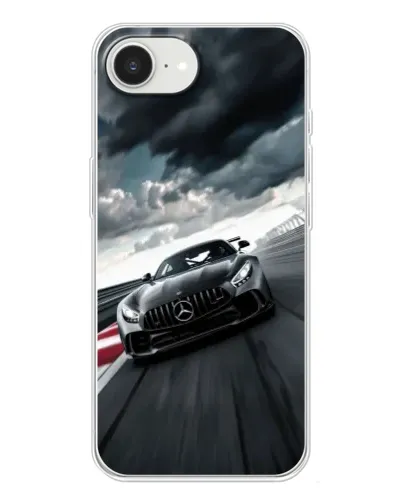 Чехол для iPhone 16e с картинкой «Гоночный Mercedes AMG»