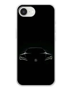 Чехол для iPhone 16e с картинкой «Mercedes — силуэт авто»